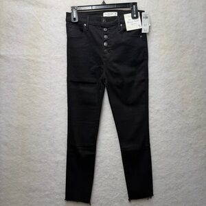 NWT Abercrombie And Fitch Women’s 6R Black The Super Skinny Ankle High Rise